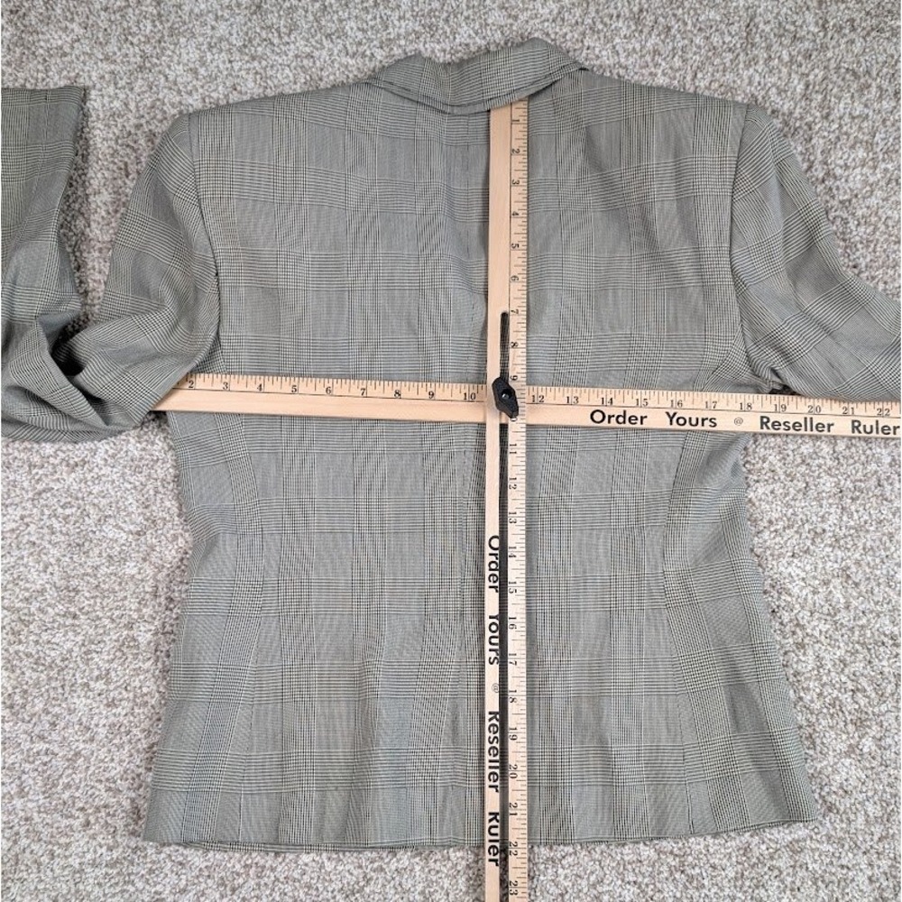 Lauren Ralph Lauren Womens Blazer Size 4 Gray Plaid Single Breasted FLAWED - Picture 6 of 8